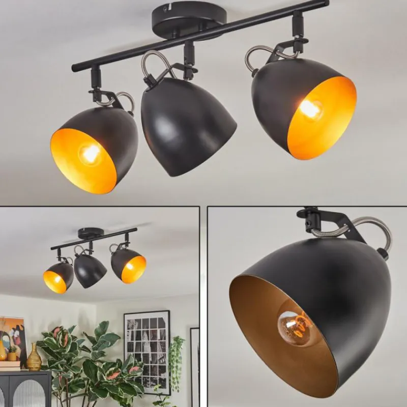 Lampes Dorées-hofstein Bjedstrup Plafonnier, Spot de plafond Noir, 3 lumières