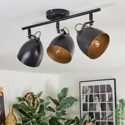 Lampes Dorées-hofstein Bjedstrup Plafonnier, Spot de plafond Noir, 3 lumières