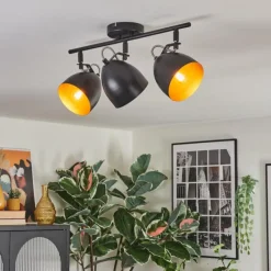 Lampes Dorées-hofstein Bjedstrup Plafonnier, Spot de plafond Noir, 3 lumières