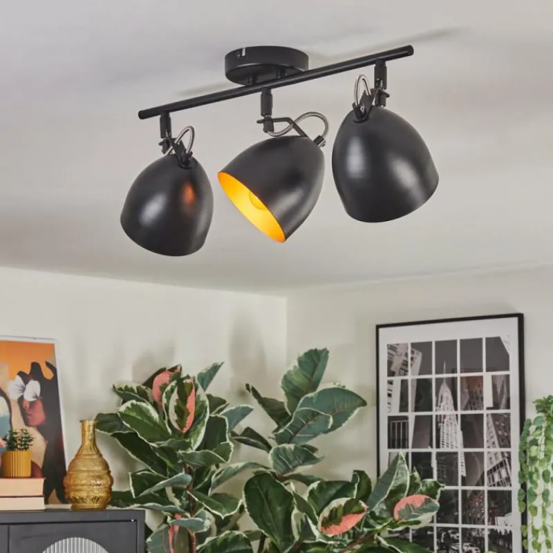 Lampes Dorées-hofstein Bjedstrup Plafonnier, Spot de plafond Noir, 3 lumières