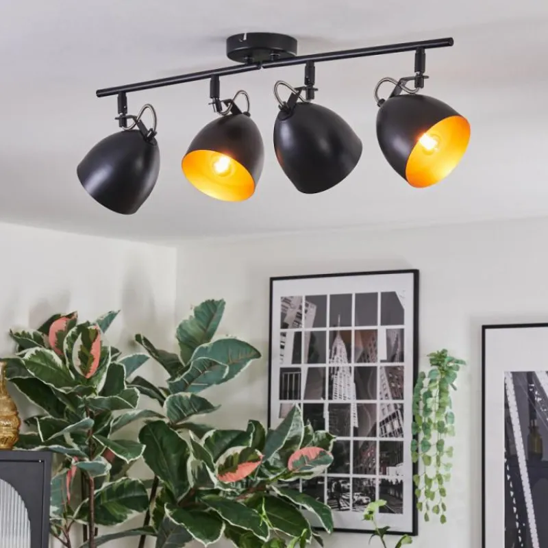Lampes Dorées-hofstein Bjedstrup Plafonnier, Spot de plafond Noir, 4 lumières