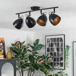 Lampes Dorées-hofstein Bjedstrup Plafonnier, Spot de plafond Noir, 4 lumières