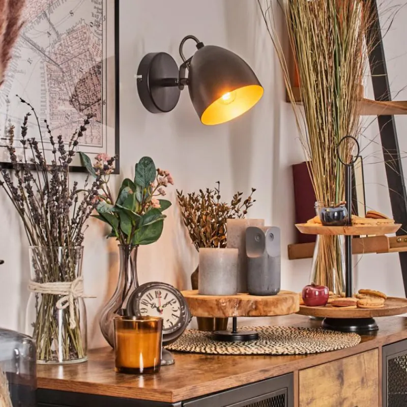 Lampes Dorées-hofstein Bjedstrup Spot de plafond, Applique murale, Spot mural Noir, 1 lumière