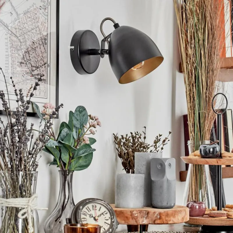 Lampes Dorées-hofstein Bjedstrup Spot de plafond, Applique murale, Spot mural Noir, 1 lumière