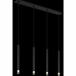 Luminaires Globo Lighting Blake Suspension Noir, 4 lumières* Suspensions