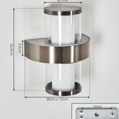 hofstein Blinneberg Luminaire extérieur, Lampe murale d´extérieur LED Nickel mat, 2 lumières