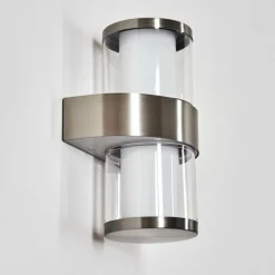 hofstein Blinneberg Luminaire extérieur, Lampe murale d´extérieur LED Nickel mat, 2 lumières