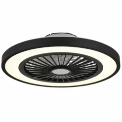 Luminaires Globo Lighting Blizzak Ventilateur de plafond lumineux LED Noir, 1 lumière, Télécommandes