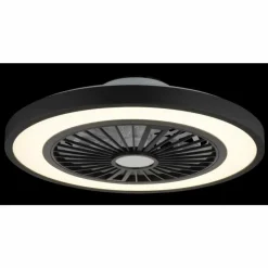 Luminaires Globo Lighting Blizzak Ventilateur de plafond lumineux LED Noir, 1 lumière, Télécommandes