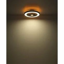 Luminaires Globo Lighting Blizzak Ventilateur de plafond lumineux LED Noir, 1 lumière, Télécommandes