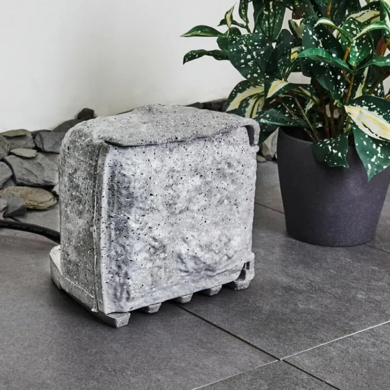 hofstein Bloc de prises électriques d'extérieur Tinú Noir, Pierre