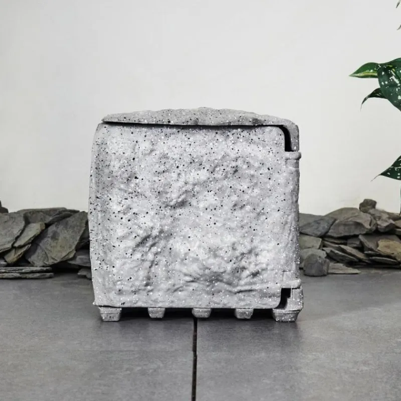 hofstein Bloc de prises électriques d'extérieur Tinú Noir, Pierre