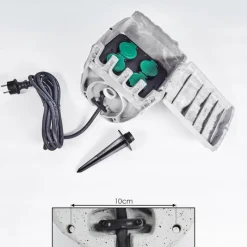 hofstein Bloc de prises électriques d'extérieur Tinú Noir, Pierre