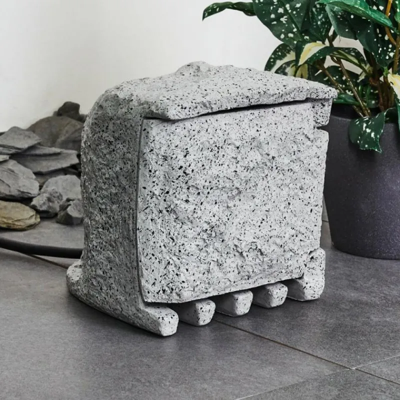 hofstein Bloc de prises électriques d'extérieur Tinú Noir, Pierre