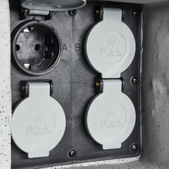 hofstein Bloc de prises électriques d'extérieur Tinú Noir, Pierre