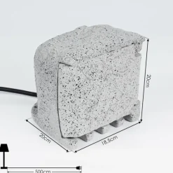 hofstein Bloc de prises électriques d'extérieur Tinú Noir, Pierre