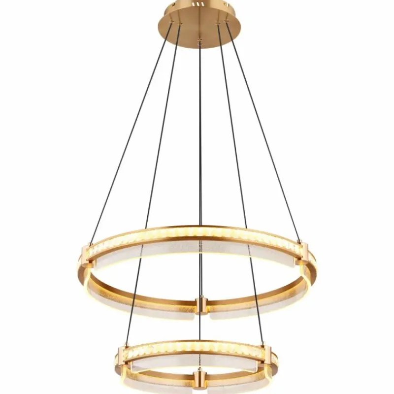 Lampes Dorées-Luminaires Globo Lighting Blondie Suspension LED Or, 1 lumière, Télécommandes