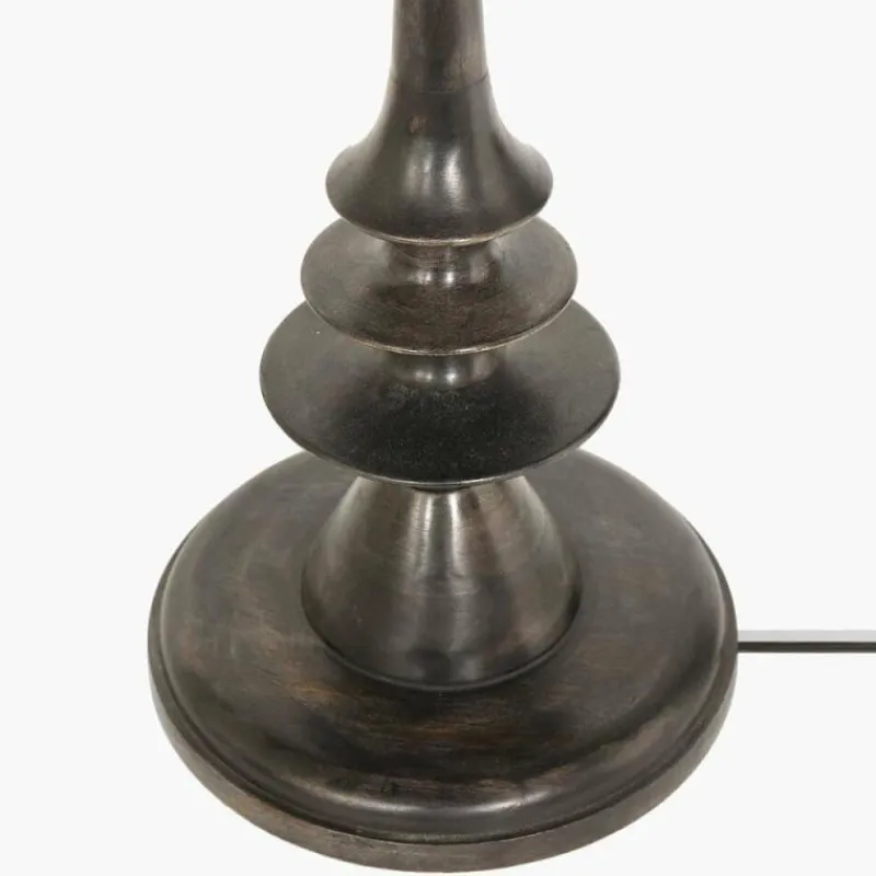 Lampes En Tissu-Luminaires Steinhauer Bois Lampadaire Noir, 1 lumière