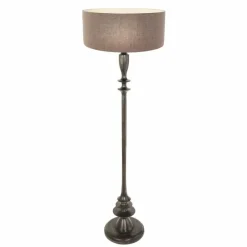 Lampes En Tissu-Luminaires Steinhauer Bois Lampadaire Noir, 1 lumière