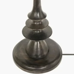 Lampes En Tissu-Luminaires Steinhauer Bois Lampadaire Noir, 1 lumière