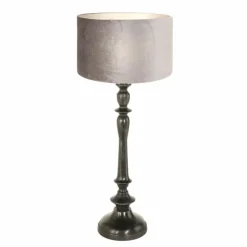 Lampes En Tissu-Luminaires Steinhauer Bois Lampe à poser Noir, 1 lumière