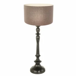 Lampes En Tissu-Luminaires Steinhauer Bois Lampe à poser Noir, 1 lumière