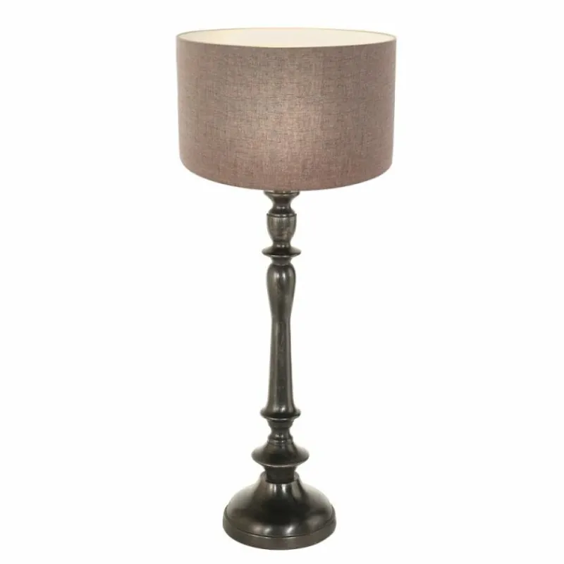 Lampes En Tissu-Luminaires Steinhauer Bois Lampe à poser Noir, 1 lumière