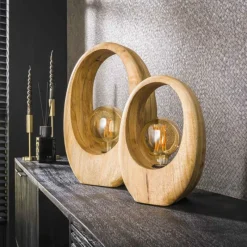 Lampes En Bois-hofstein Boleiros Lampe à poser Écru, 1 lumière