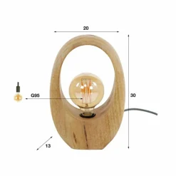 Lampes En Bois-hofstein Boleiros Lampe à poser Écru, 1 lumière