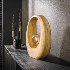 Lampes En Bois-hofstein Boleiros Lampe à poser Écru, 1 lumière