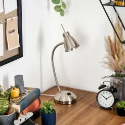 hofstein Bondorlunda Lampe de bureau, Lampe à poser Nickel mat, 1 lumière