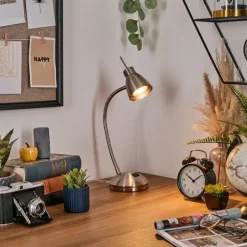 hofstein Bondorlunda Lampe de bureau, Lampe à poser Nickel mat, 1 lumière