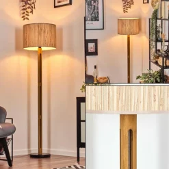 Luminaires Scandinaves-hofstein Bongal Lampadaire Brun, Écru, Noir, 1 lumière