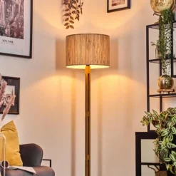 Luminaires Scandinaves-hofstein Bongal Lampadaire Brun, Écru, Noir, 1 lumière