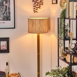 Luminaires Scandinaves-hofstein Bongal Lampadaire Brun, Écru, Noir, 1 lumière