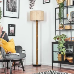 Luminaires Scandinaves-hofstein Bongal Lampadaire Brun, Écru, Noir, 1 lumière