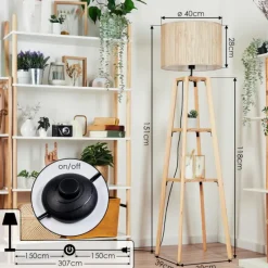 Luminaires Scandinaves-hofstein Bongal Lampadaire Écru, 1 lumière