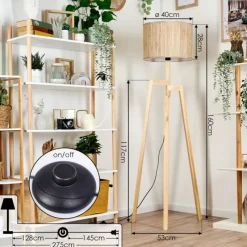 Luminaires Scandinaves-hofstein Bongal Lampadaire Écru, 1 lumière