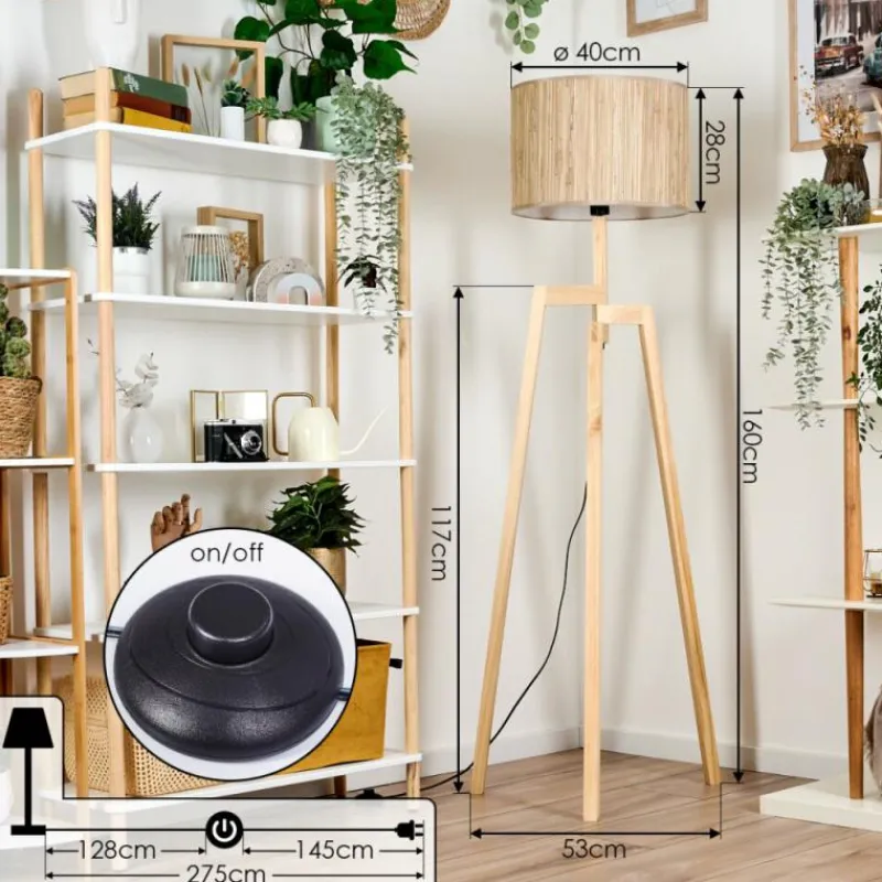 Luminaires Scandinaves-hofstein Bongal Lampadaire Écru, 1 lumière