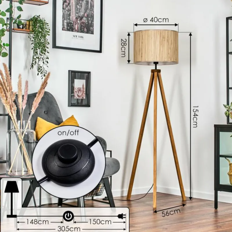 Luminaires Scandinaves-hofstein Bongal Lampadaire Écru, 1 lumière