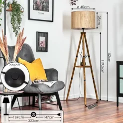 hofstein Bongal Lampadaire Écru, 1 lumière