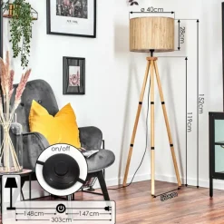 Luminaires Scandinaves-hofstein Bongal Lampadaire Écru, 1 lumière