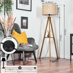 Luminaires Scandinaves-hofstein Bongal Lampadaire Écru, 1 lumière