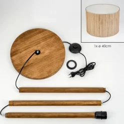 Luminaires Scandinaves-hofstein Bongal Lampadaire Écru, 1 lumière