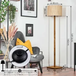 Luminaires Scandinaves-hofstein Bongal Lampadaire Écru, 1 lumière