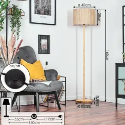 hofstein Bongal Lampadaire Écru, 1 lumière