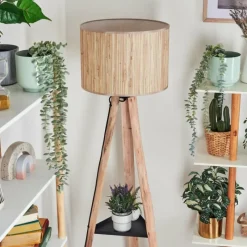 Luminaires Scandinaves-hofstein Bongal Lampadaire Écru, Noir, 1 lumière