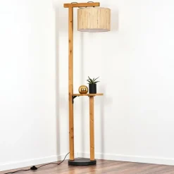 Luminaires Scandinaves-hofstein Bongal Lampadaire Écru, Noir, 1 lumière