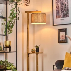 Luminaires Scandinaves-hofstein Bongal Lampadaire Écru, Noir, 1 lumière