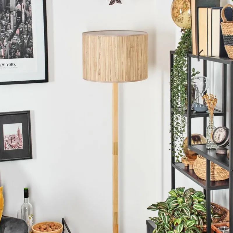 Luminaires Scandinaves-hofstein Bongal Lampadaire Écru, Noir, 1 lumière
